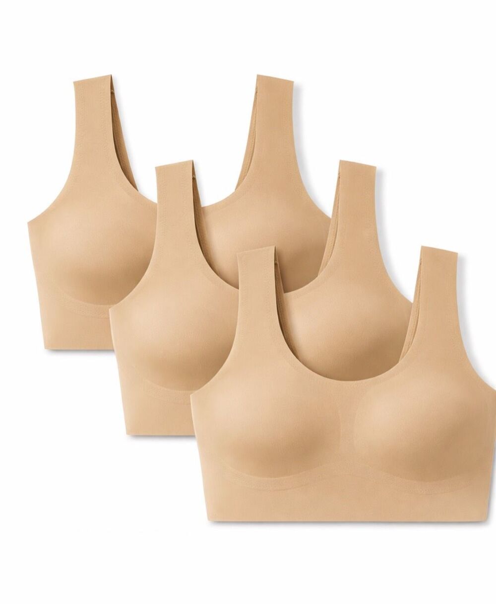 Lot of 3 True & co scoop bras nude wireless womens size XL NWT